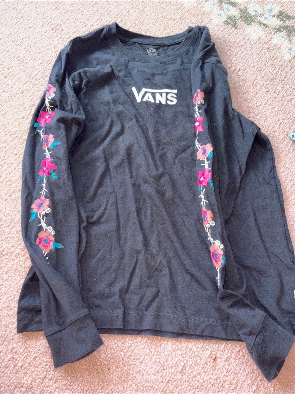 Women’s cute vans tee long sleeve floral sleeves